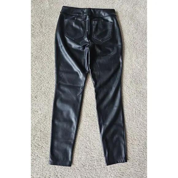 SO Leggings Womens High Rise Skinny Leg Pockets Medium 100% Polyester Pleather - Picture 2 of 6